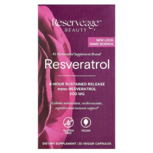 Reserveage Beauty Resveratrol 30 Cápsulas Vegetais