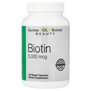 California Gold Nutrition Biotina 5.000 mcg 120 Cápsulas Vegetais