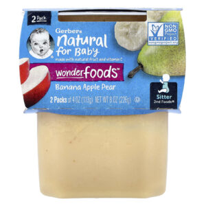 Gerber Natural para Bebês Wonder Foods™ 2nd Foods® Banana Maçã e Pera 2 Unidades 113 g (4 oz) Cada