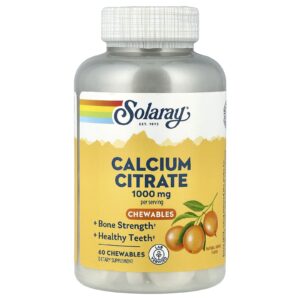 Solaray Cápsulas Mastigáveis de Citrato de Cálcio Laranja Natural 60 Cápsulas Mastigáveis