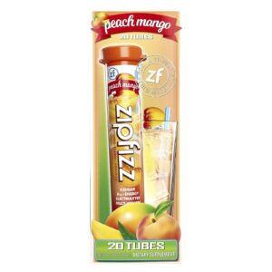 Zipfizz Mistura para Bebida Energética Pêssego e Manga 20 Tubos 11 g (039 oz) Cada