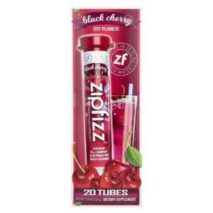 Zipfizz Mistura para Bebida Energética Cereja Negra 20 Tubos 11 g (039 oz) Cada
