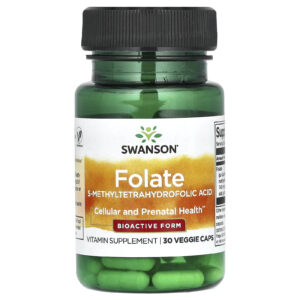 Swanson Folato 30 Cápsulas Vegetais (680 mcg DFE por Cápsula)