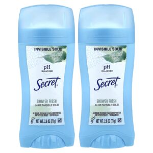 Secret Desodorante/Antitranspirante com pH Equilibrado Sólido Invisível Shower Fresh Embalagem Dupla 73 g (26 oz) Cada