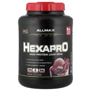 ALLMAX Hexapro™ Alto Teor de Proteína Chocolate 227 kg (5 lb)