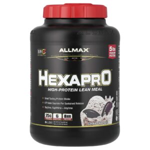 ALLMAX Hexapro™ Refeição Magra com Alto Teor de Proteína Cookies e Creme 227 kg (5 lb)