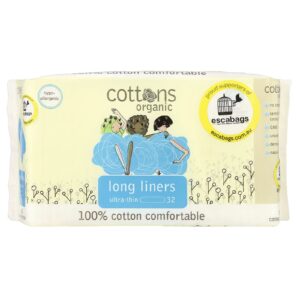 Cottons Orgânico Protetores Longos Ultrafinos Sem Perfume 32 Protetores