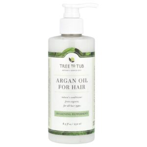 Tree To Tub Condicionador de Óleo de Argão Para Todos os Tipos de Cabelo Hortelã-Pimenta do Despertar 250 ml (85 fl oz)