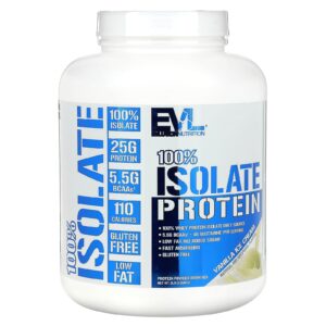 EVLution Nutrition 100% Proteína Isolada Sorvete de Baunilha 2268 g (5 lb)