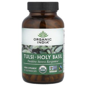 Organic India Manjericão Tulsi-Santo 180 Cápsulas Vegetarianas