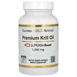 California Gold Nutrition Óleo de Krill Premium com SUPERBABoost 1.000 mg 60 Cápsulas Softgel de Gelatina de Peixe