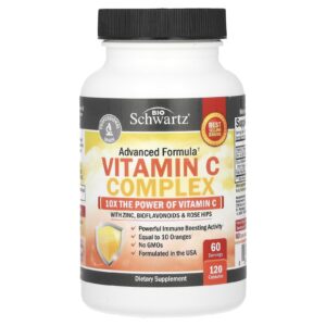 BioSchwartz Complexo de Vitamina C com Zinco Bioflavonoides e Rosa-mosqueta 120 Cápsulas