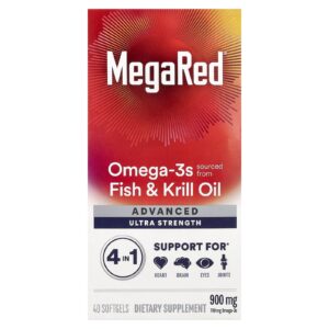 Schiff MegaRed® Ômega-3 Avançado 4 em 1 Ultrapotência 900 mg 40 Cápsulas Softgel