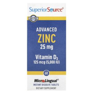 Superior Source Zinco Avançado Vitamina D3 60 Comprimidos MicroLingual® de Dissolução Instantânea