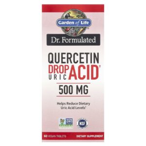 Garden of Life o Dr. Formulado Ácido Úrico em Gota de Quercetina 500 mg 60 Comprimidos Veganos