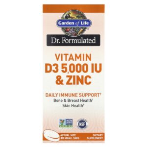 Garden of Life Vitamina D3 e Zinco 30 Comprimidos Pequenos
