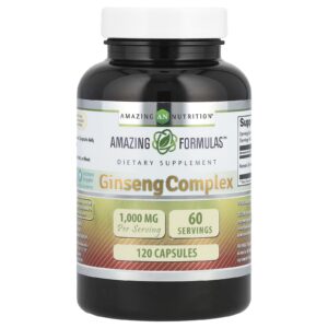 Amazing Nutrition Complexo de Ginseng 120 Cápsulas (500 mg por Cápsula)