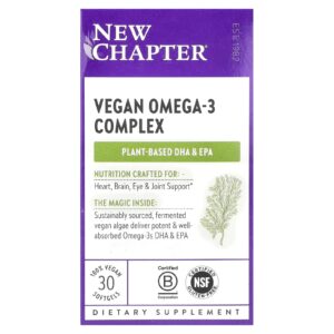 New Chapter Complexo de Ômega-3 Vegano 30 Cápsulas Softgel