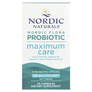 Nordic Naturals Probiótico da Flora Nórdica Cuidado Máximo 90 Bilhões de UFCs 30 Cápsulas