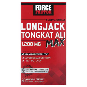 Force Factor Fundamentals Long Jack Tongkat Ali Max 60 Cápsulas Vegetais