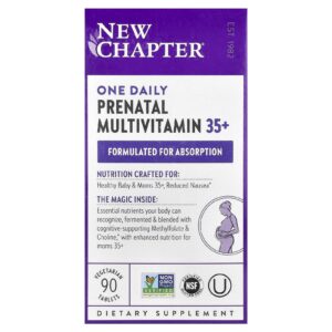New Chapter Um Multivitamínico Diário Pré-natal 35+ 90 Comprimidos Vegetarianos