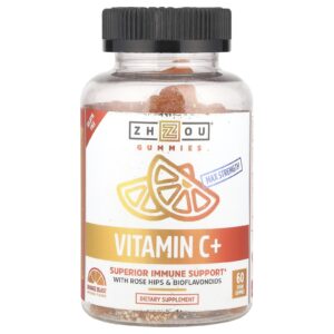 Zhou Nutrition Vitamina C+ Explosão de Laranja 60 Gomas Veganas