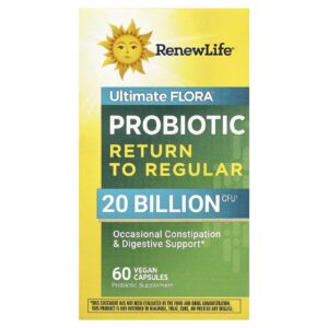 Renew Life Ultimate Flora™ Probiótico para Retorno ao Regular 60 Cápsulas Veganas