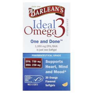 Barleans Ômega 3 Ideal Laranja 30 Cápsulas Softgel