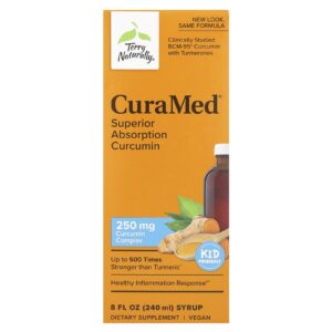 Terry Naturally Xarope CuraMed Curcumina de Absorção Superior 250 mg 240 ml (8 fl oz)
