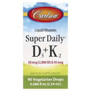 Carlson Super Daily® D3 + K2 50 mcg (2.000 UI) e 45 mcg 254 ml (0086 fl oz)
