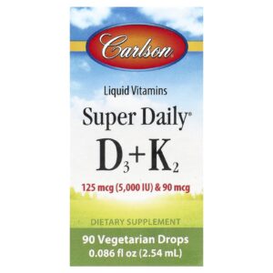 Carlson Super Daily® D3 + K2 125 mcg (5.000 UI) e 90 mcg 254 ml (0086 fl oz)