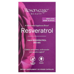 Reserveage Beauty Resveratrol 30 Cápsulas Vegetais