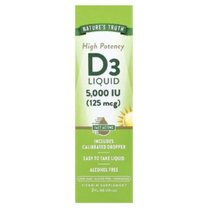 Natures Truth Vitamina D3 Líquida Alta Potência 59 ml (2 fl oz)