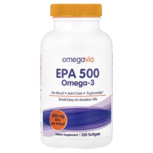 OmegaVia EPA 500 Ômega-3 500 mg 120 Cápsulas Softgel