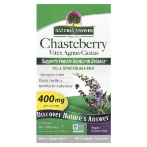 Natures Answer Chasteberry Vitex Agnus-Castus 400 mg 90 Cápsulas Vegetarianas