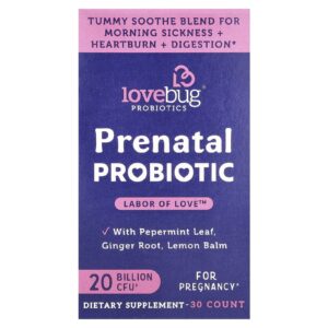 LoveBug Probiotics Probiótico Pré-Natal 20 Bilhões UFC 30 Cápsulas