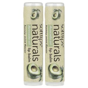 Softlips Balm Labial com Óleo de Abacate Mel e Menta da Naturals 2 Bastões 42 g (015 oz) Cada