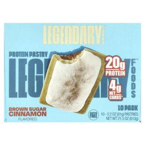 Legendary Foods Tortinha Proteica Açúcar Mascavo e Canela Pacote com 10 61 g (22 oz) Cada