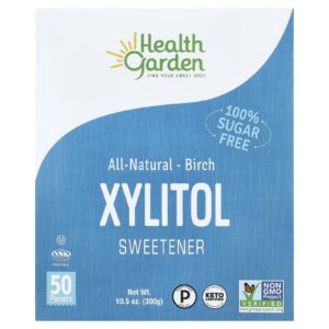Health Garden Adoçante de xilitol totalmente natural 50 pacotes 6 g (021 oz) Cada