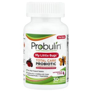 Probulin Para Crianças My Little Bugs™ Total Care Probiótico + Prebióticos e Pós-bióticos Melancia 30 Comprimidos Mastigáveis