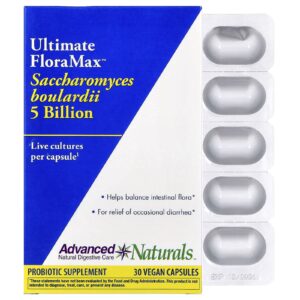 Advanced Naturals Ultimate FloraMax™ Saccharomyces Boulardii 5 Bilhões 30 Cápsulas Veganas
