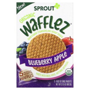 Sprout Organics Wafflez Mirtilo e Maçã 5 Pacotes 18 g (063 oz) Cada