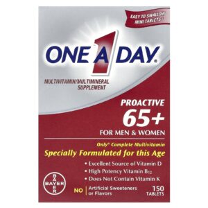 One-A-Day Proactive 65+ Para Homens e Mulheres Suplemento Multivitamínico/Multimineral 150 Comprimidos