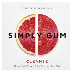 Simply Gum Goma de mascar Purificação Toranja Pera Espinhosa Pimenta-Caiena Sal Marinho 15 Pieces