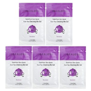 Idealove Superfood Skin Savior Acai You Checking Me Out 5 Máscaras Faciais de Beleza 20 ml (068 fl oz) Cada