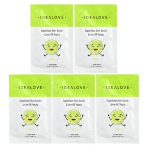 Idealove Superfood Skin Savior Lime All Yours 5 Máscaras Faciais de Beleza 20 ml (068 fl oz) Cada
