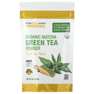 California Gold Nutrition Superfoods Chá Verde Matcha Orgânico em Pó 114 g (4 oz)