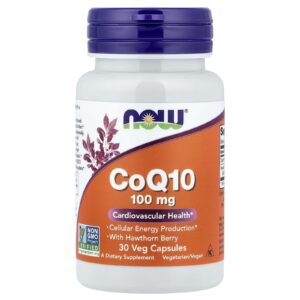 NOW Foods CoQ10 com Fruto de Espinheiro 30 Cápsulas Vegetais