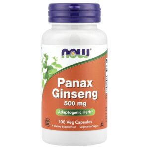 NOW Foods Panax ginseng 500 mg 100 Cápsulas Vegetais