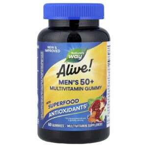Natures Way Gomas Multivitamínicas Alive!® para Homens com Mais de 50 Anos Frutas 60 Gomas